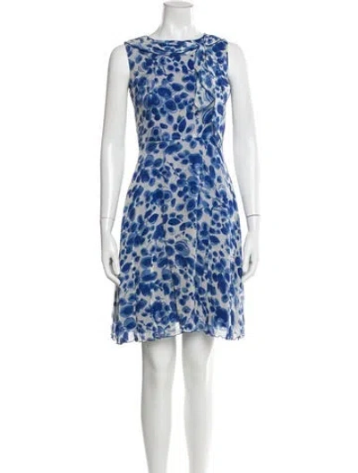 Pre-owned Anna Sui Silk Mini Dress In Blue