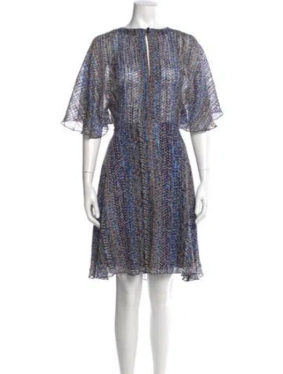Pre-owned Anna Sui Silk Mini Dress In Blue