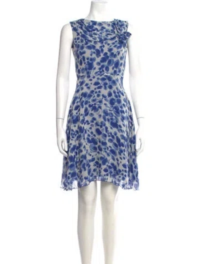 Pre-owned Anna Sui Silk Mini Dress In Blue