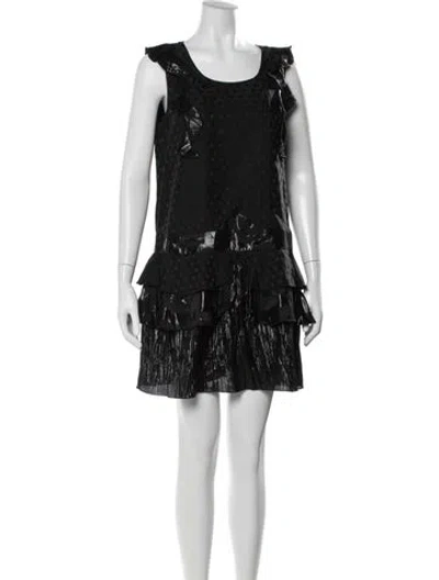 Pre-owned Anna Sui Silk Mini Dress In Blue