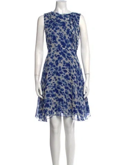 Pre-owned Anna Sui Silk Mini Dress In Blue