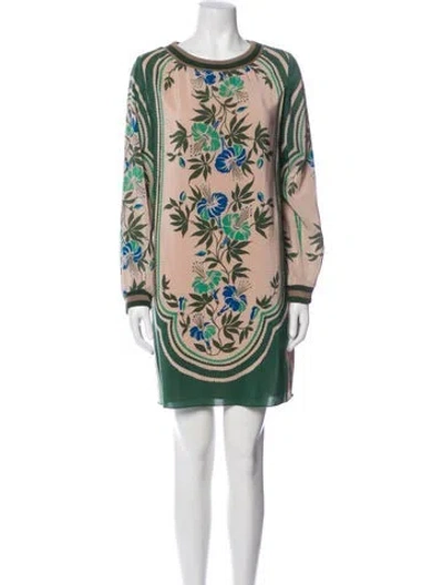 Pre-owned Anna Sui Silk Mini Dress In Multi