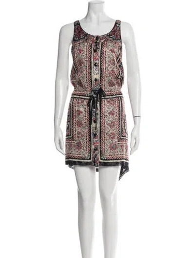 Pre-owned Anna Sui Silk Mini Dress In Multi
