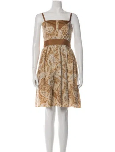 Pre-owned Anna Sui Silk Mini Dress In Neutrals
