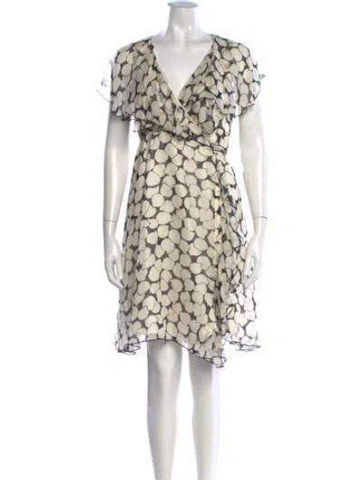 Pre-owned Anna Sui Silk Mini Dress In Neutrals
