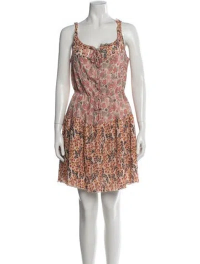 Pre-owned Anna Sui Silk Mini Dress In Pink