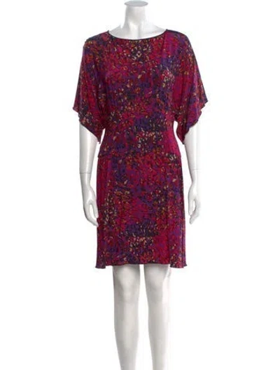 Pre-owned Anna Sui Silk Mini Dress In Purple
