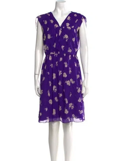 Pre-owned Anna Sui Silk Mini Dress In Purple