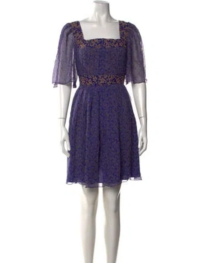 Pre-owned Anna Sui Silk Mini Dress In Purple