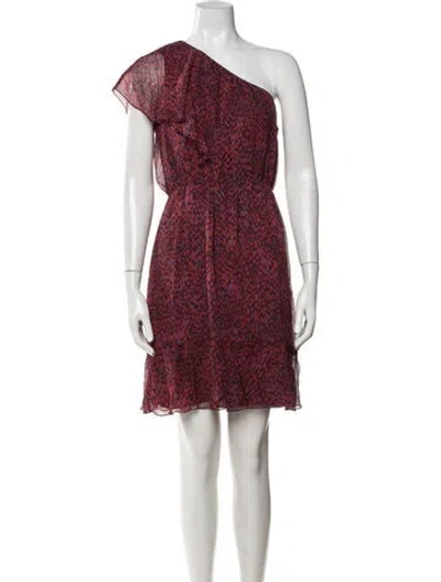Pre-owned Anna Sui Silk Mini Dress In Purple/red