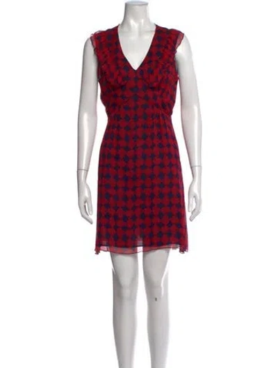 Pre-owned Anna Sui Silk Mini Dress In Red