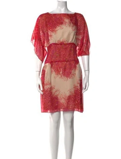 Pre-owned Anna Sui Silk Mini Dress W/ Tags In Pink