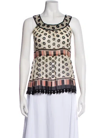 Pre-owned Anna Sui Silk Patterned Top