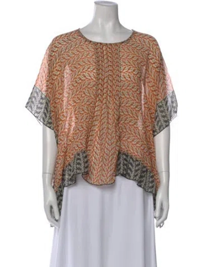 Pre-owned Anna Sui Silk Printed Blouse In Multi