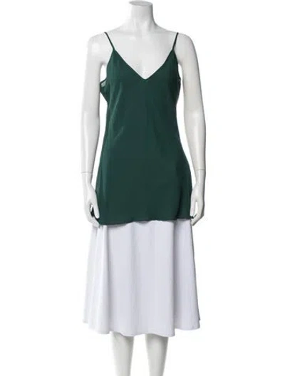 Pre-owned Anna Sui Silk V-neck Top In White
