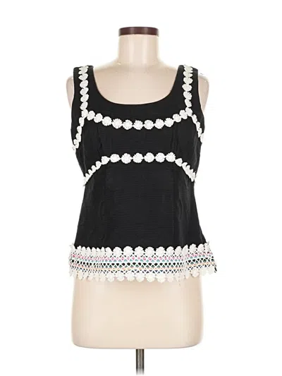 Pre-owned Anna Sui Sleeveless Top Black Square Neckline Tops