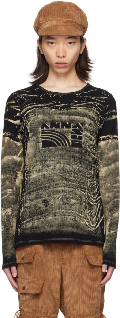 Anna Sui Ssense Exclusive Black Long Sleeve T-shirt In Multi
