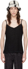 Anna Sui Ssense Exclusive Black Floral Tank Top In Black
