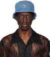 Anna Sui Ssense Exclusive Blue Studded Denim Bucket Hat In Denim
