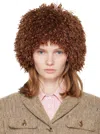 Anna Sui Ssense Exclusive Brown Faux Fur Beanie In Brown