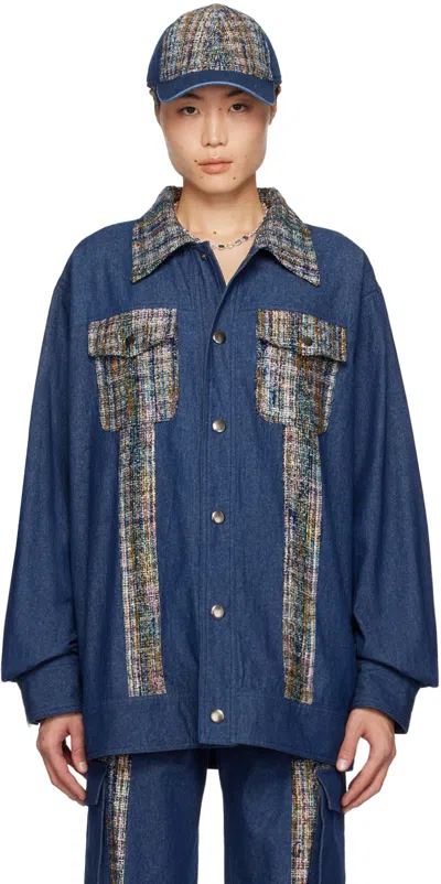 Anna Sui Ssense Exclusive Navy Denim Jacket