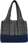Anna Sui Ssense Exclusive Navy Denim Tote In Denim