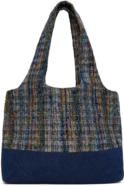 Anna Sui Ssense Exclusive Navy Denim Tote