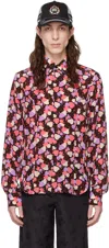Anna Sui Ssense Exclusive Pink Blooming Hearts Shirt In Lavender Multi