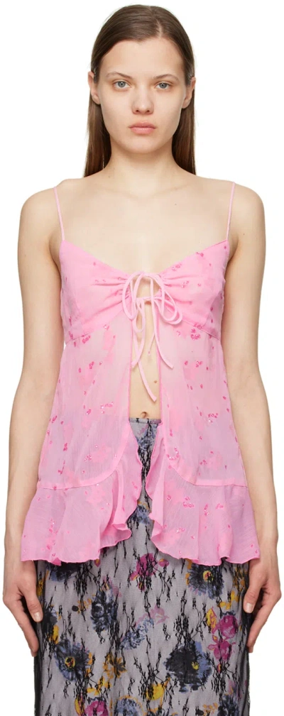 Anna Sui Ssense Exclusive Pink Camisole In Pink Multi