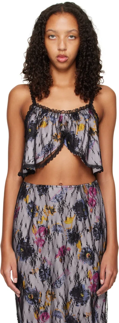 Anna Sui Ssense Exclusive Purple Camisole In Lilac Multi