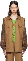 Anna Sui Ssense Exclusive Tan Barn Jacket In Cinnamon