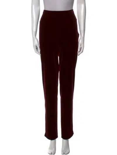 Pre-owned Anna Sui Straight Leg Pants In Burgundy