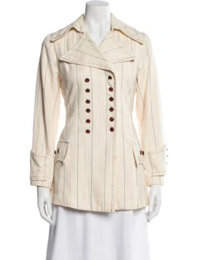 Pre-owned Anna Sui Striped Jacket In Neutral
