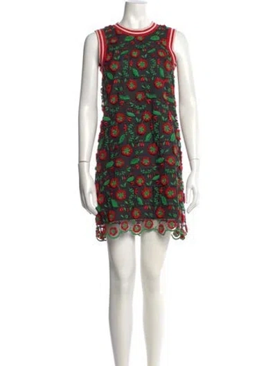 Pre-owned Anna Sui Striped Mini Dress In Black