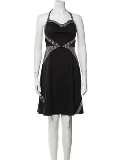 Pre-owned Anna Sui Striped Mini Dress In Black
