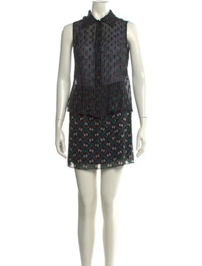 Pre-owned Anna Sui Striped Mini Dress In Multi