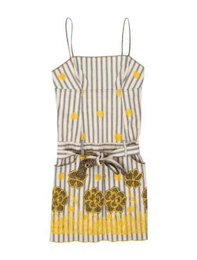 Pre-owned Anna Sui Striped Mini Dress In Multi