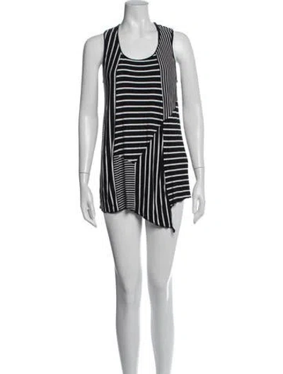 Pre-owned Anna Sui Striped Mini Dress In White