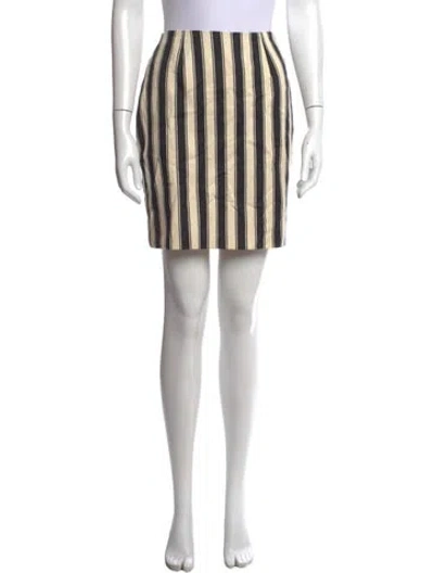 Pre-owned Anna Sui Striped Mini Skirt In Grey/neutrals
