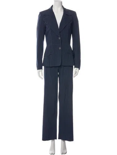 Pre-owned Anna Sui Striped Pantsuit In Blue