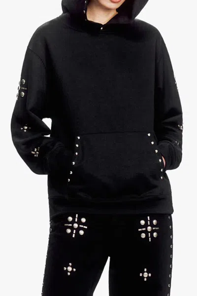 Anna Sui Studded Hoodie In Black