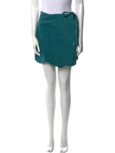Pre-owned Anna Sui Suede Mini Skirt In Green