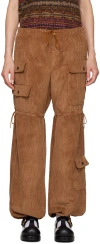 Anna Sui Tan Drawstring Trousers In Cinnamon