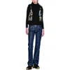 Anna Sui Tapestry Faux Fur Trim Vest In Black