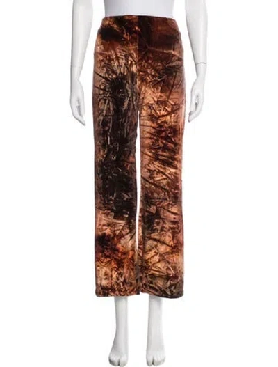 Pre-owned Anna Sui Tie-dye Print Wide Leg Pants In Orange