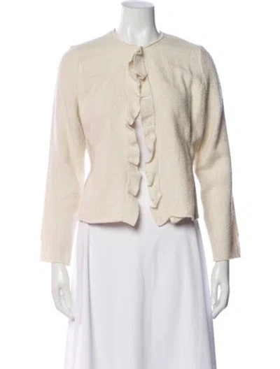 Pre-owned Anna Sui Tweed Pattern Evening Jacket In Neutral