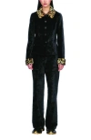 Anna Sui Tapestry Faux Fur Jacket In Black