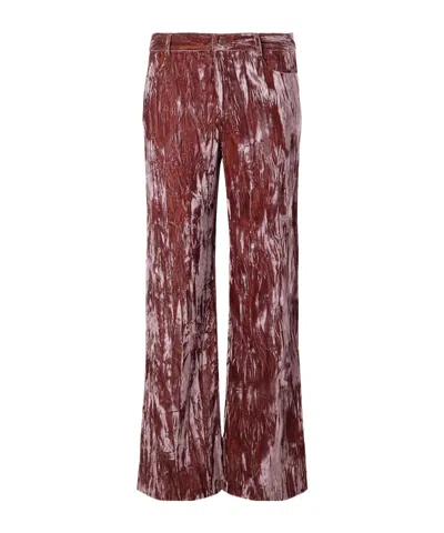 Anna Sui Velvet-rayon Wide-leg Pants In Brown