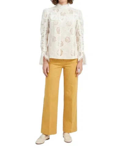 Anna Sui Victorian Cottage Rose Blouse In White