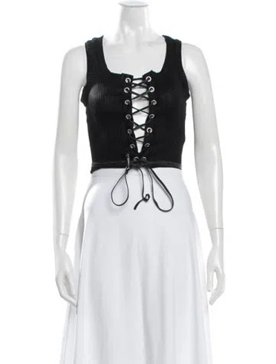 Pre-owned Anna Sui Vintage 1990's Crop Top In White